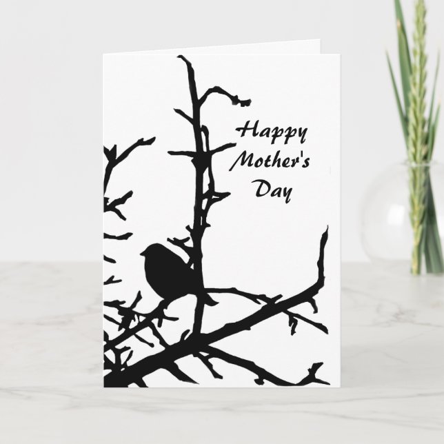 Carte Oiseau un jour de mères de branche (Devant)