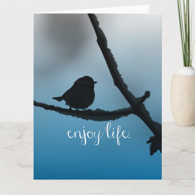 Carte Oiseau unique en succursale avec une citation de d (Devant)