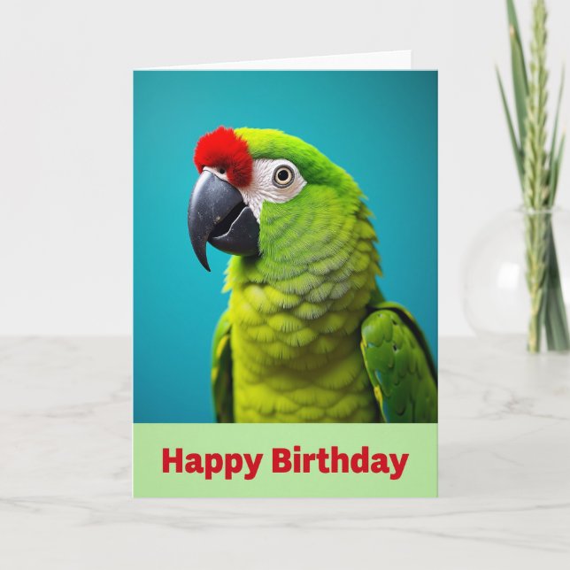 Carte Oiseau Vert Joyeux (Devant)
