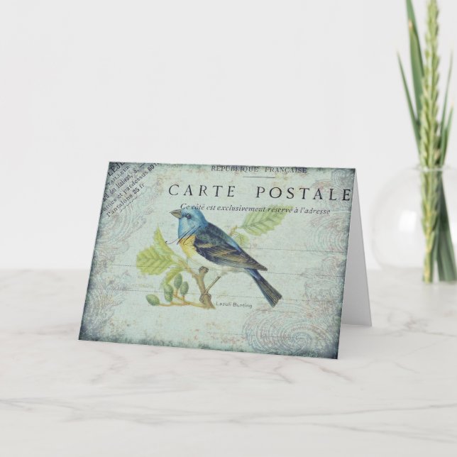 Carte Oiseau vintage (Devant)