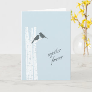 Carte Oiseaux Bleus Ensemble Pour Toujours 