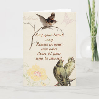 Carte Oiseaux chanteurs motivants