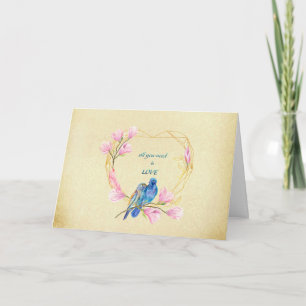 Carte Oiseaux de l'amour dans la Saint-Valentin du cœur