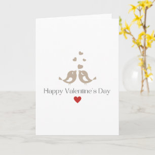 Carte Oiseaux de l'amour minimalistes Saint-Valentin Amo