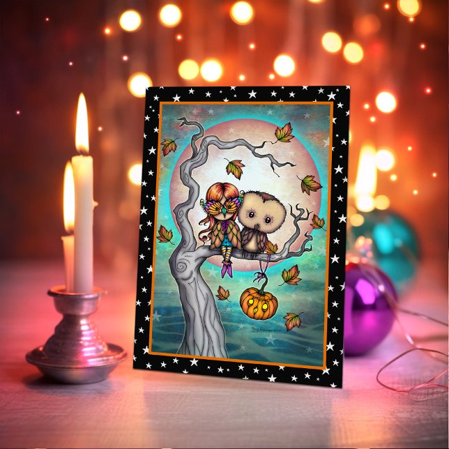 Carte Oiseaux de même plumage Halloween Chouette et fill (Créateur téléchargé)