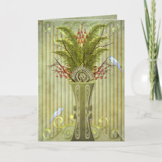 Carte Oiseaux de plumes (carte blanche) (Devant)