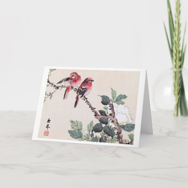 Carte Oiseaux et fleurs, Imao Keinen (Devant)