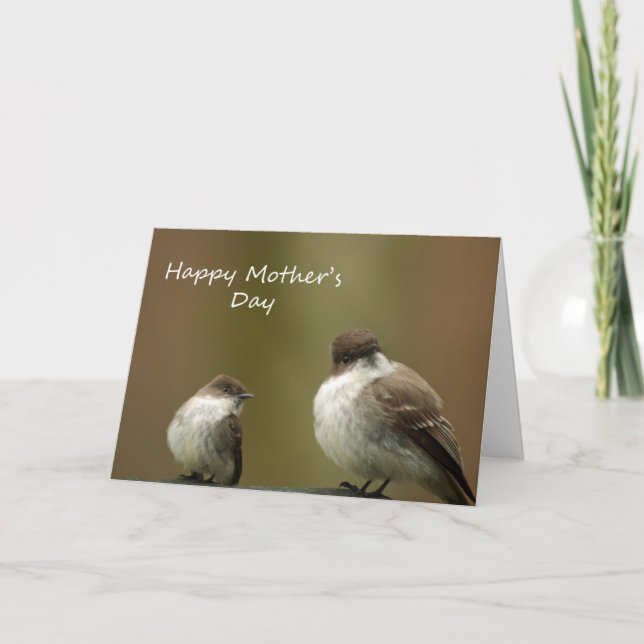 Carte Oiseaux heureux du jour de mère (Devant)
