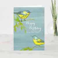 Oiseaux Jaunes Bonne Ami d'Anniversaire