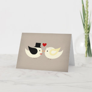 Carte Oiseaux jaunes canari mariés