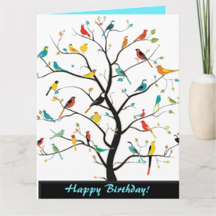 Carte Oiseaux modifiables dans un arbre Salutation