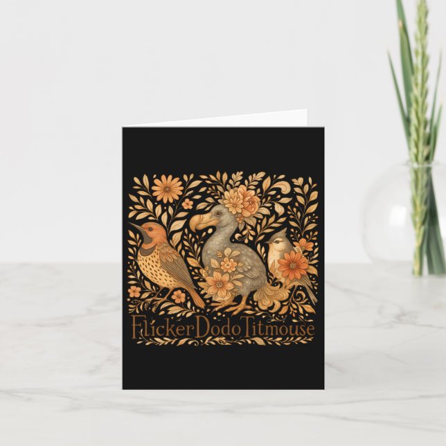 Carte Oiseaux subtils Flicker Dodo Titmouse Trump résist (Devant)