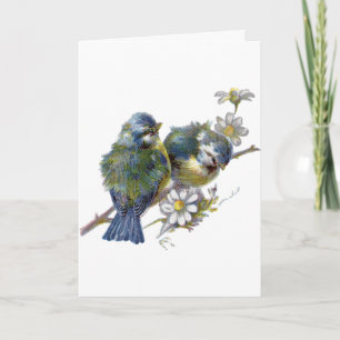 Carte Oiseaux vintages, anniversaire allemand