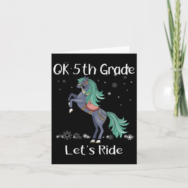Carte Ok 5e Année, On Fait Du Cheval À L'École (Devant)