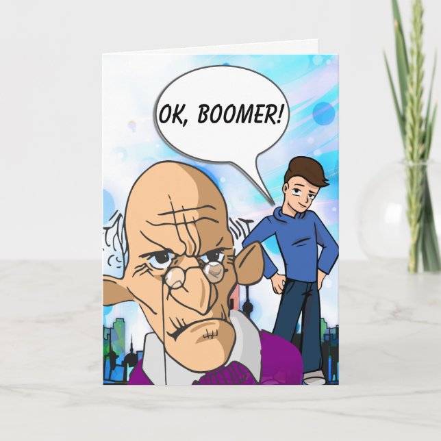 Carte OK Boomer Old Man Birthday Card (Devant)