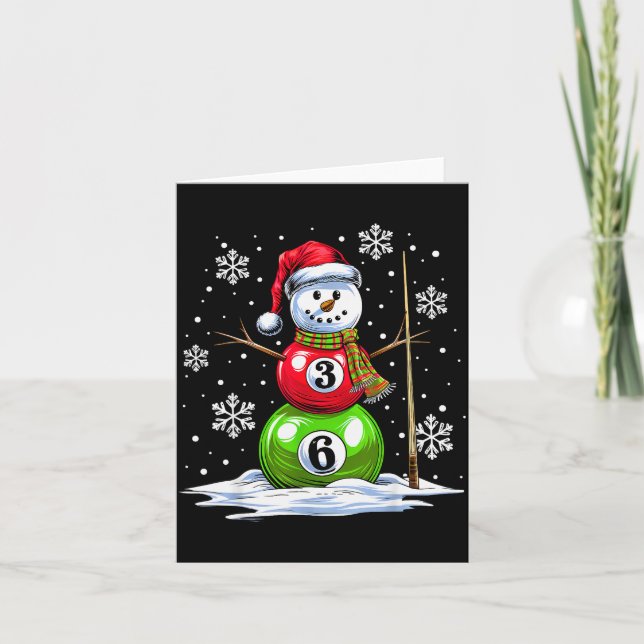 Carte Ol Game Snowman Billiards Player Funny Christmas  (Devant)