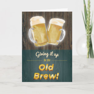 Carte "Old brew" Punny Beer Wood Birthday Card