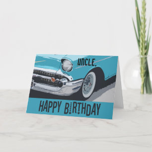 Carte Old Chevy birthday in blue for any uncle.