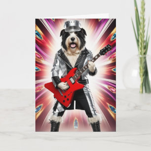 Carte Old English Sheepdog Rock Star Card