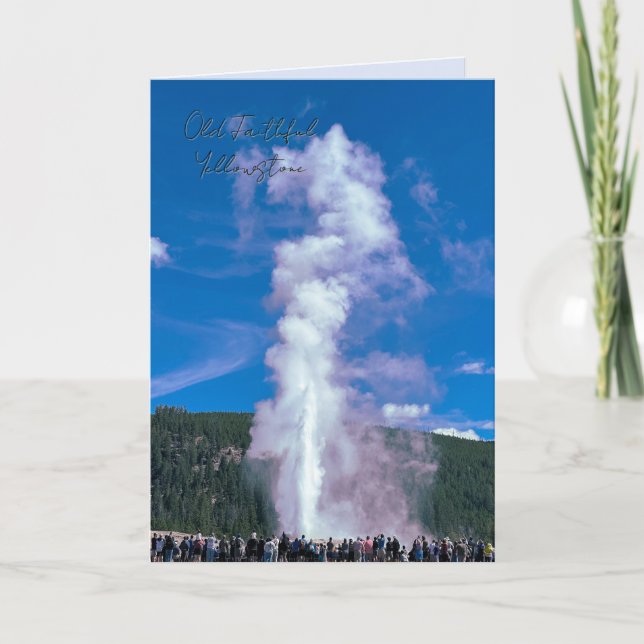 Carte Old Faithful Yellowstone Park Personnalisez le mes (Devant)