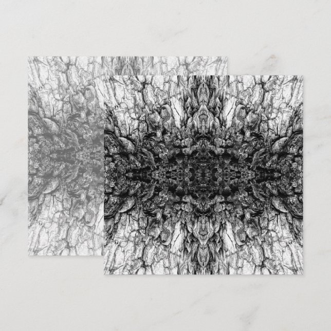 Carte Old Tree Bark Black And White Photo Pattern Design (Devant / Derrière)