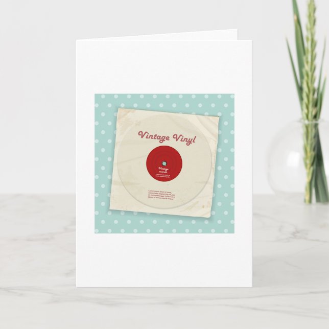 Carte Old Vinyl Record Greeting Cards (Devant)