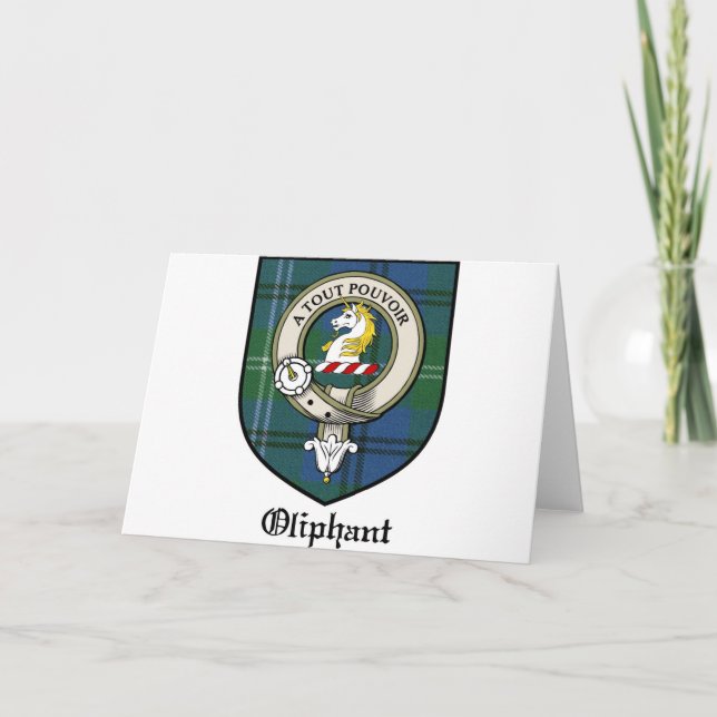 Carte Oliphant Clan Crest Badge Tartan (Devant)