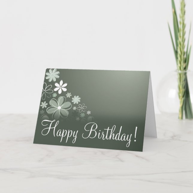 Carte Olive Floral "Carte Anniversaire" (Devant)
