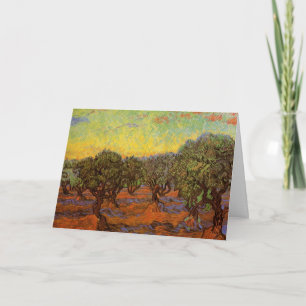 Carte Olive Grove, Ciel orange par Vincent van Gogh