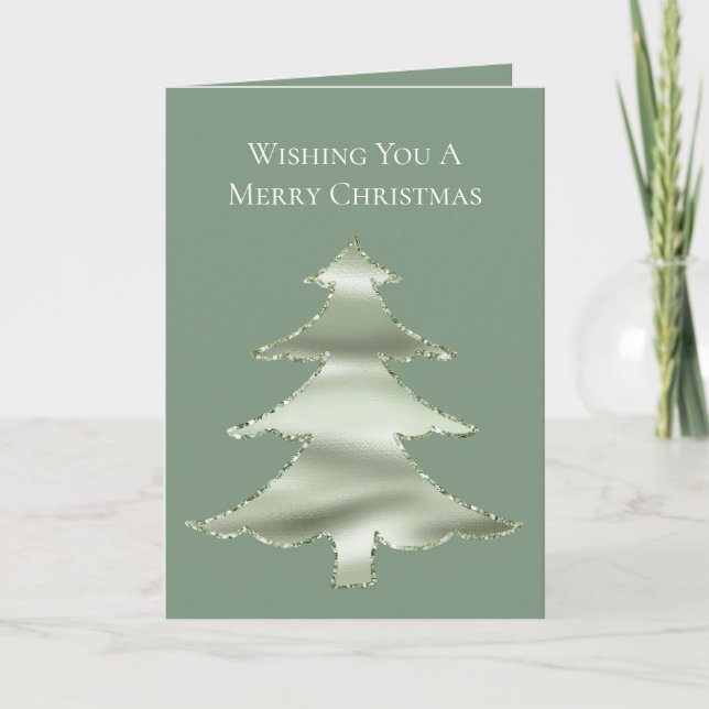 Carte Olive Pistachio Menthe Green Christmas Tree (Devant)