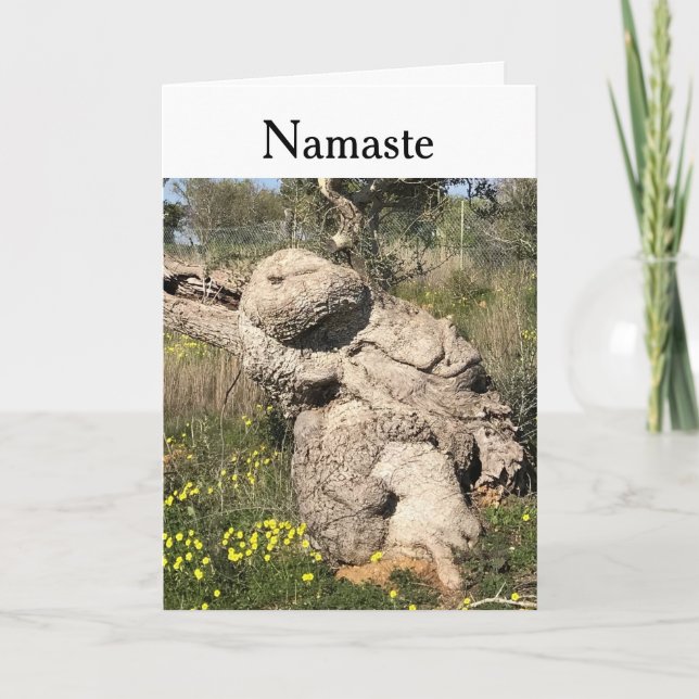 Carte Olive Tree in Yoga Position modifiable (Devant)