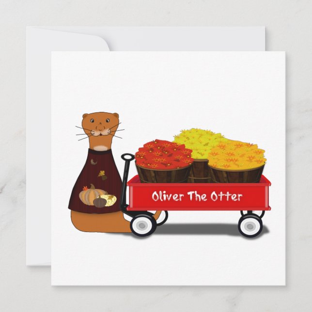 Carte Oliver The Otter Gets Ready For Autumn  (Devant)