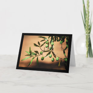 Carte Olives vertes sur une branche