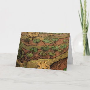 Carte Oliviers de Van Gogh contre la pente d'une colline