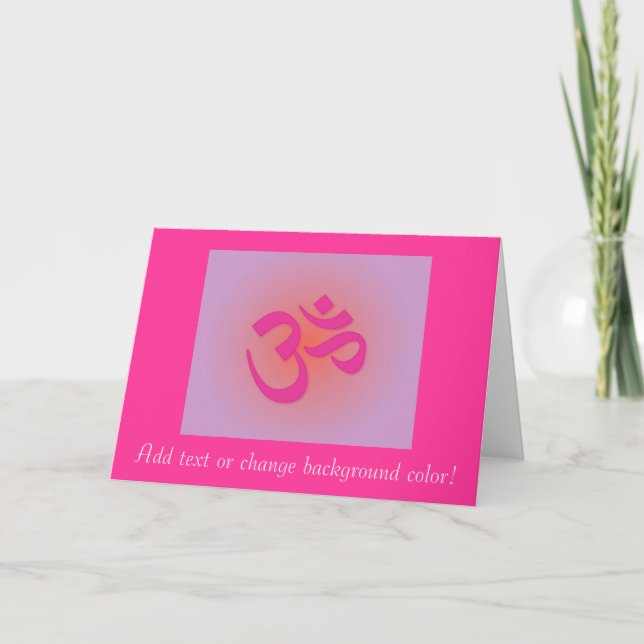 Carte Om, en rose et orange (Devant)