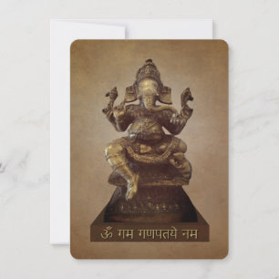 Carte Om Gan Ganpataye Mantra à Lord Ganesha