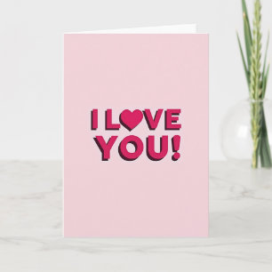 Carte ombrée Pink I Love You