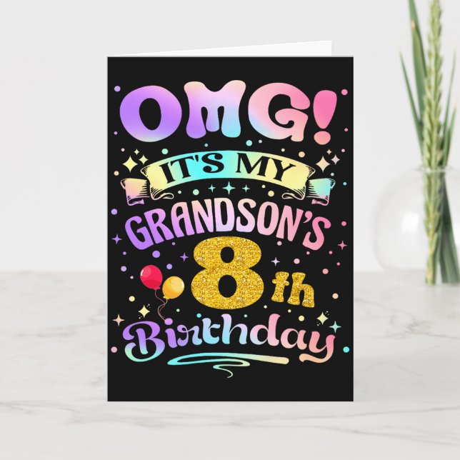 Carte Omg C'est L'anniversaire De Mon Petit-fils De 8 An (Devant)