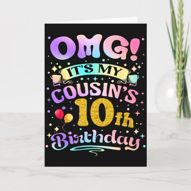 Carte Omg C'est Les 10 Ans De Mon Cousin Joyeux 10 Ans (Devant)