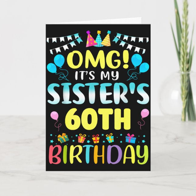 Carte Omg C'est Les 60 Ans De Ma Soeur Douce 60 Ans (Devant)