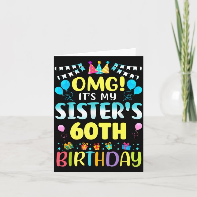 Carte Omg C'est Les 60 Ans De Ma Soeur Douce 60 Ans  (Devant)