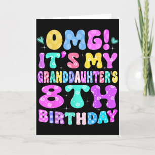 Carte Omg C'est Les 8 Ans De Ma Petite-Fille Fleurs 8 A