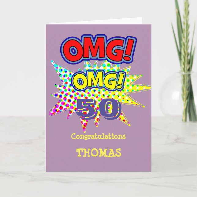 Carte OMG ! Comment vieil anniversaire comique drôle (Devant)