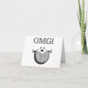 Carte OMG Cute and Funny Illustrated Fish Note Car