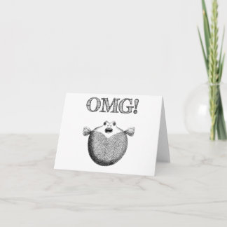 Carte OMG Cute and Funny Illustrated Fish Note Car