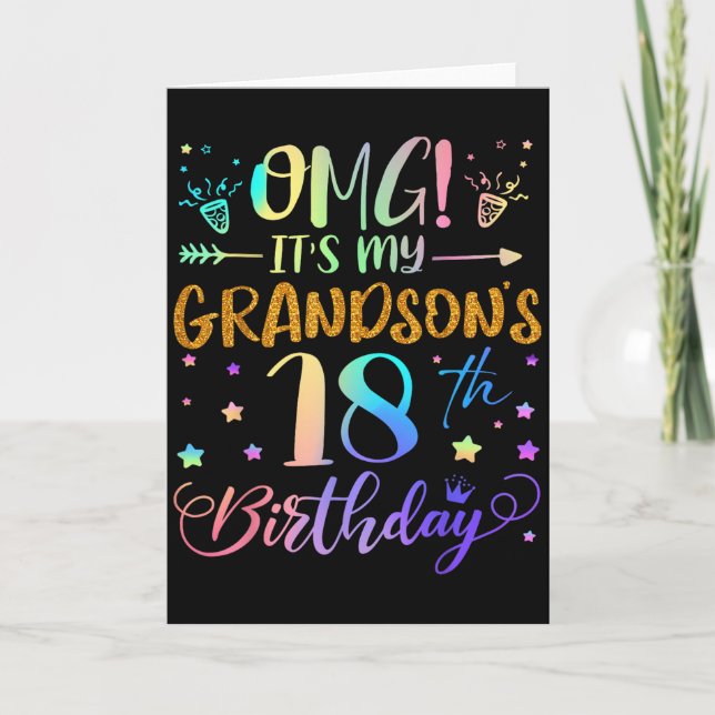 Carte Omg Its My Grandsons 18th Birthday Sweet 18 Years  (Devant)