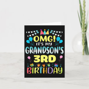 Carte Omg Son My Grandsons 3e Anniversaire Sweet 3 Ans O