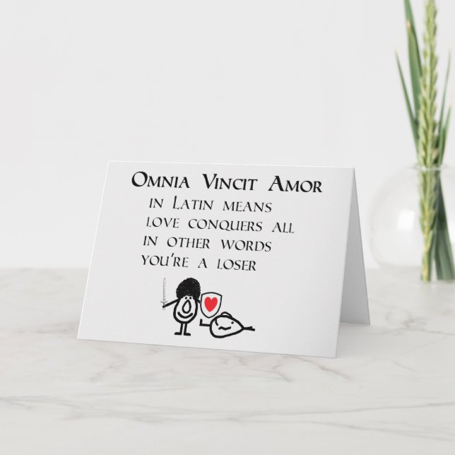 Carte Omnia Vincit Amor Une Pensée Drôle De Vous Poème (Devant)