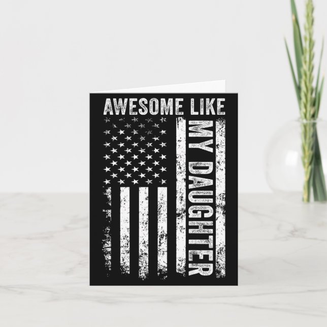 Carte On Back Awesome Like My Daughter Men Funny Fathers (Devant)