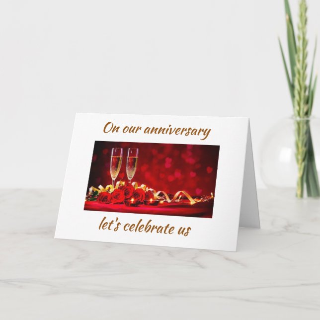 CARTE ON *OUR ANNIVERSARY* CELEBRATE *US* (Devant)